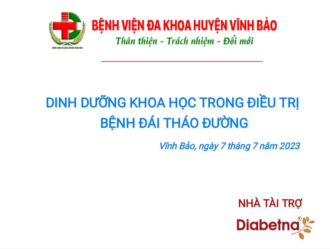  BỆNH VIỆN ĐA KHOA HUYỆN VĨNH BẢO TỔ CHỨC HỘI THẢO VỚI CHỦ ĐỀ “ GIẢI PHÁP CHUNG SỐNG KHOẺ VỚI BỆNH ĐÁI THÁO ĐƯỜNG “ 